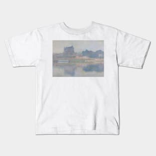 L'eglise De Vernon, Temps Gris by Claude Monet Kids T-Shirt